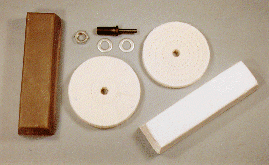 aluminum buffing kit, four inch buffs